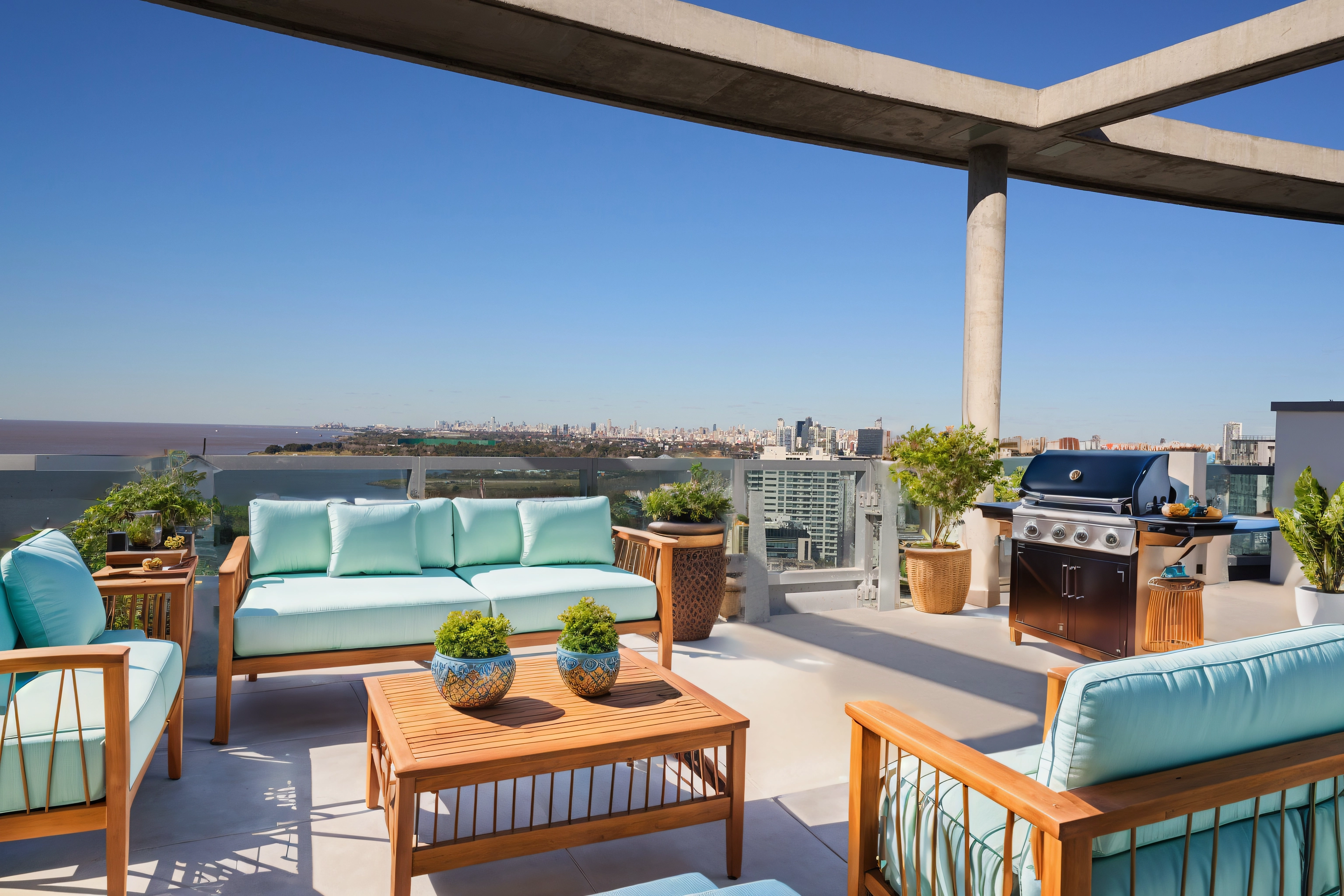 Terraza con vista al río